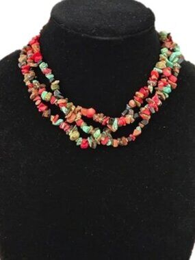 Vibrant Gemstone Chip Bead Necklace